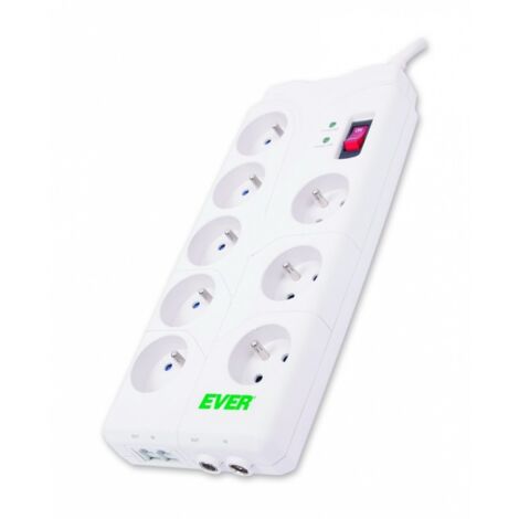 HOME WHITE (8 SOCETS, AV/RJ-45)