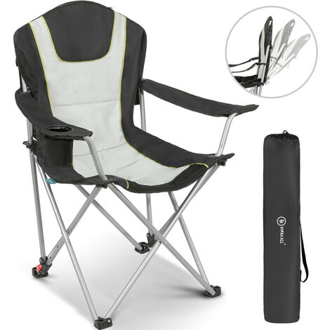 HOMECALL Campingstuhl Anglerstuhl Flatsessel Klappbar Liegestuhl Getränkehalter, Gepolstert, 3 fach Verstellbare Rückenlehne, bis 150KG