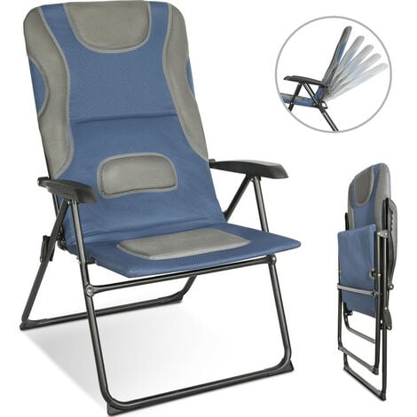 HOMECALL Campingstuhl Gartenstuhl Anglerstuhl Klappstuhl für Wohnwagen Outdoors 5 fach Verstellbarer Rückenlehne, Überhöhe, Gepolsterter Sitz