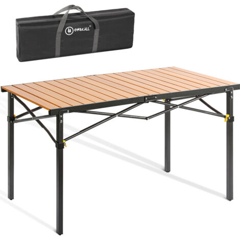 HOMECALL Klapptisch Campingtisch Klappbar Balkontisch Klapptisch Gartentisch Tragbar Aluminiumrahmen, höhenverstellbares Bein, bis 100kg