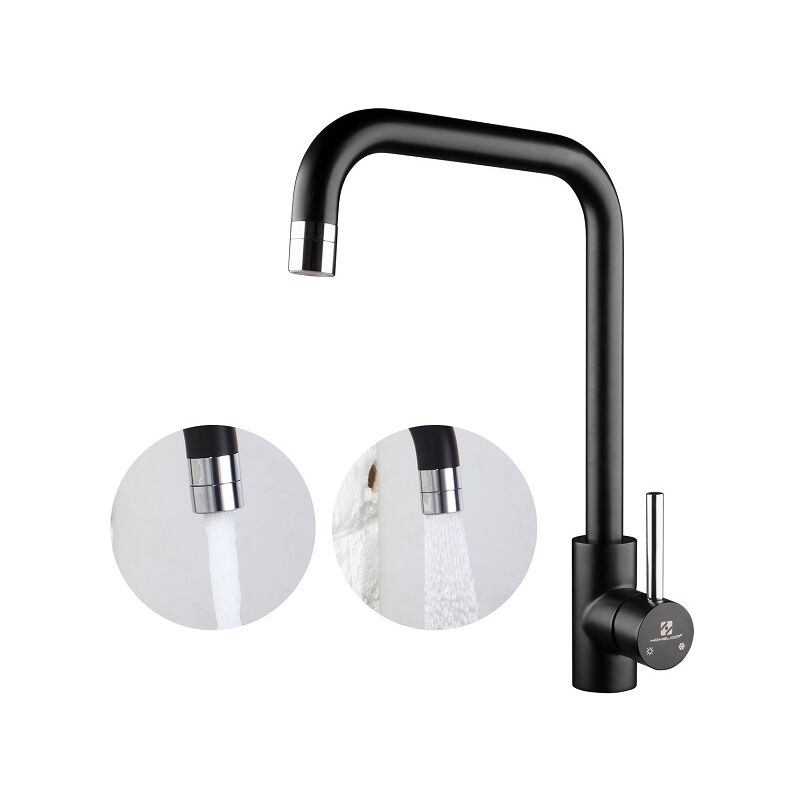 Homelody schwarz Küchenarmatur Wasserhahn küche 2 Funkionen ... Homelody schwarz Küchenarmatur Wasserhahn küche 2 Funkionen ...