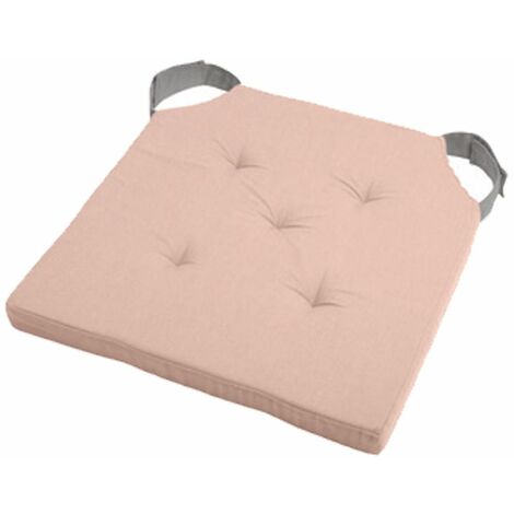 Homemaison – Coussin de chaise réversible 38 x 38 cm – 100% coton – Épaisseur 4 cm – Attaches velcro pour installation rapide