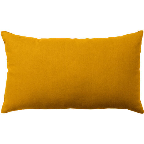 Homemaison – Coussin de sol non déhoussable 30x50 cm – 100% coton uni jaune moutarde – Rembourrage fibres polyester pour confort optimal