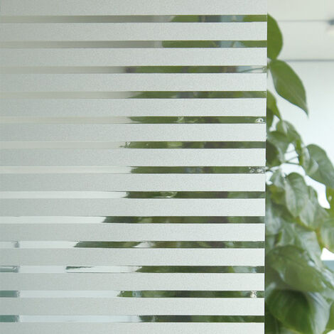 Homemaison – Film électrostatique à rayures blanc 45x200cm – 100% PVC – Protection UV – Repositionnable sans colle – Pour fenêtres et vitrages