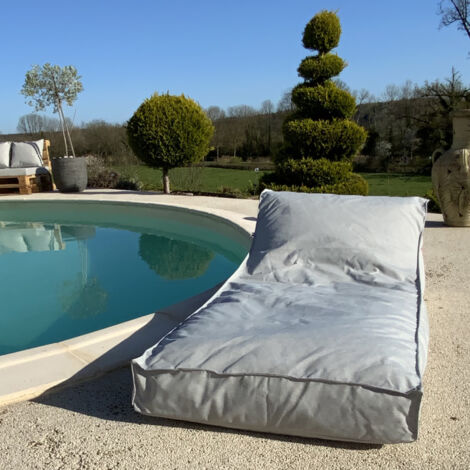 Homemaison – Housse de matelas bain de soleil 160x65 cm – Résistante à la pluie et au soleil – Déhoussable avec zip – 100% polyester traité anti-tâches