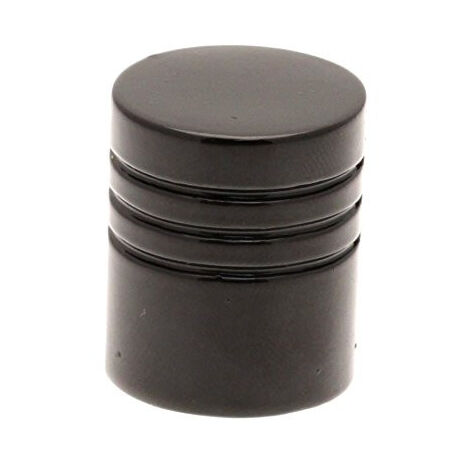 Homemaison – Lot de 2 embouts tringle à rideaux métal noir – Finition élégante – Design cylindrique avec rainures – Installation facile - Ateliers28