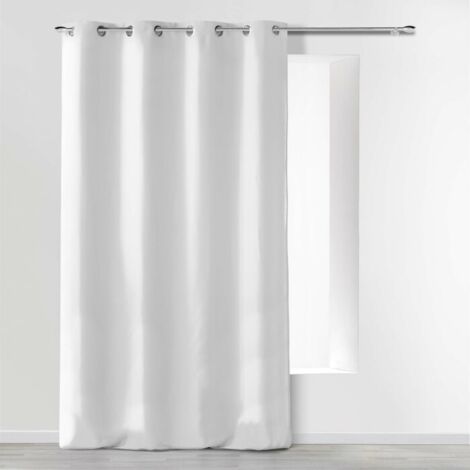 Homemaison – Rideau à œillets 140 x 260 cm en microfibre – 100% polyester – Finition 8 œillets ronds en métal – Lavable en machine à 30°