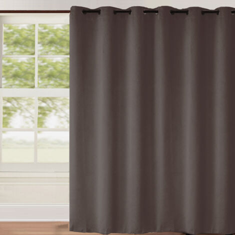 Homemaison – Rideau occultant 240x260 cm – 100% polyester – 260 g/m² – 12 œillets ronds – Couleur taupe pour occultation efficace