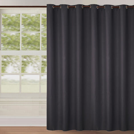 Homemaison – Rideau occultant 240x260 cm – Tissu 100% polyester 260 g/m² – Finition 12 œillets ronds – Couleur gris anthracite