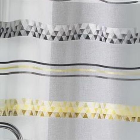 Homemaison – Store bateau en étamine jacquard à rayures géométriques 45x130 cm – 100% polyester – Prêt-à-poser avec rubans en satin