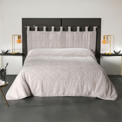Homemaison – Coussin tête de lit velours beige 160x70 cm – Design matelassé – Garniture 800 g/m² – Lavage à sec
