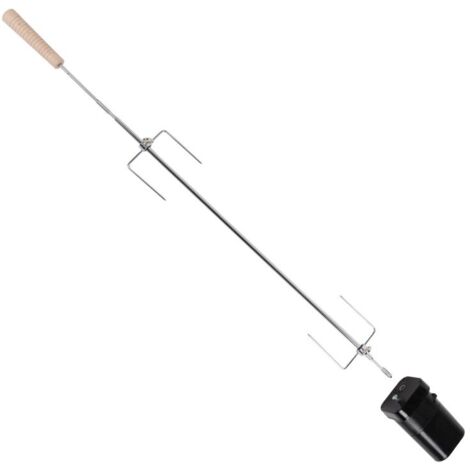 Homemaison – Tournebroche électrique barbecue charbon 70 cm – Charge maximale 3,5 kg – Moteur à piles pour cuisson uniforme – Accessoire rôtissoire