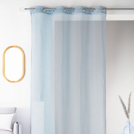Homemaison – Voilage en maille filet 140x260 cm – 100% polyester – Finition haut avec œillets ronds argentés – Prêt-à-poser