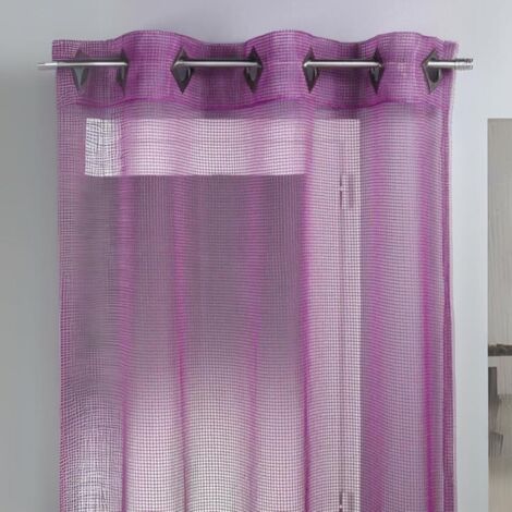 Homemaison – Voilage filet prune 140x260 cm – 100 % polyester léger – Élégant pour décoration intérieure – Coloris variés disponibles