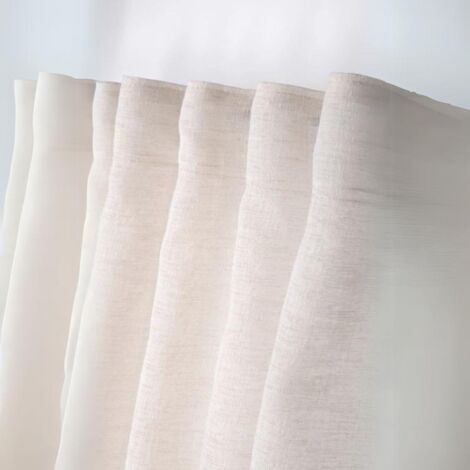 Homemaison – Voilage naturel 140x260 cm – 100% polyester léger – Passants dissimulés pour luminosité – Prêt à poser
