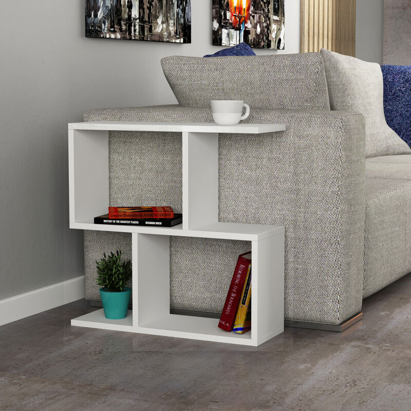 Decortie - Homemania Moderner Beistelltisch Couchtisch Weiß Mehrzweck H 60cm 5 Etagen - White - White