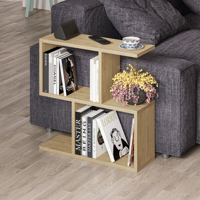 Decortie Homemania Modern Seite Ende Couchtisch Eiche Mehrzweck H 60cm 5 Etagen - Oak