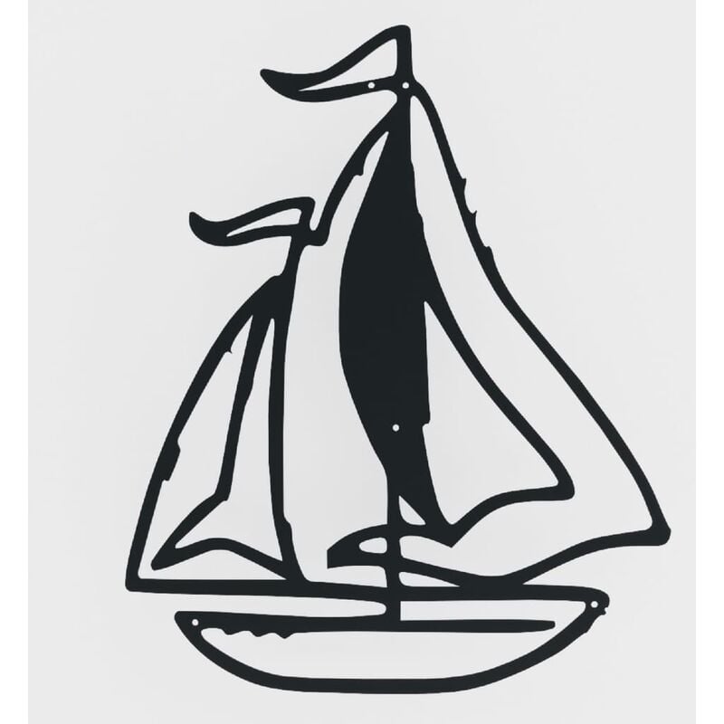 

Decoración de pared Sailboat 40x50 cm metal negro - Negro - Homemania