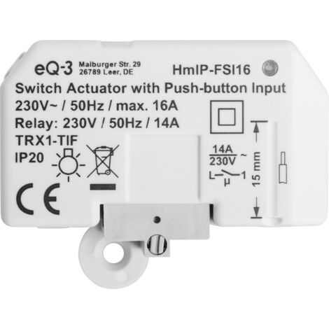 Homematic IP HMIP-FSI16 Interrupteur lumière blanc design moderne