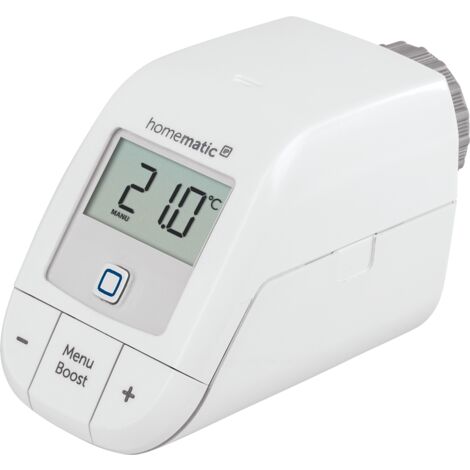 Thermostat de radiateur maison connectée, contrôle intelligent du chauffage via l'application Homematic IP gratuite ou la voix