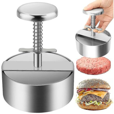 Homemiyn Presse à Hamburger, Presse à Hamburger en Acier Inoxydable de Qualité Supérieure, Machine à Patty Hamburger Réglable, 11,5 cm, 11