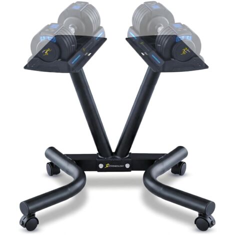 Homeology Durable Steel Adjustable Dumbbell Universal Floor Stand, Space Saver Adjustable Weights Rack