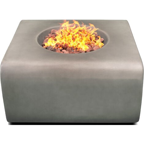 Homeology Fireology ADELPHI Dark Grey Lavish Garden & Patio Gas Fire Pit with Eco-Stone Finish - Fully Assembled
