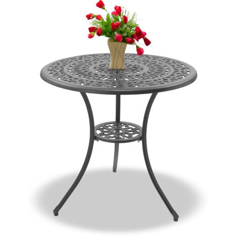 Homeology POSITANO Garden & Patio Grey Cast Aluminium Bistro Table