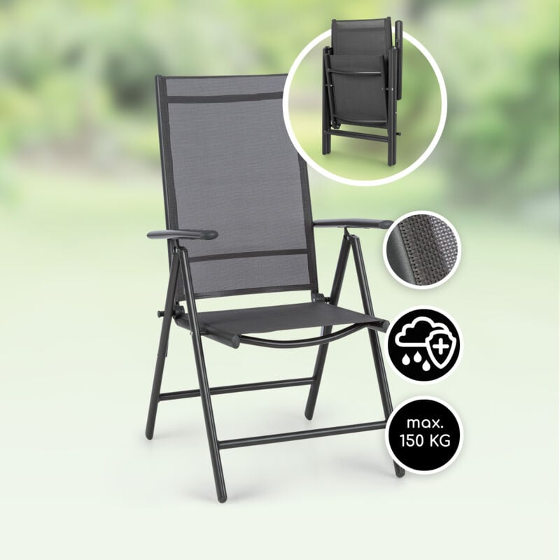 Blumfeldt - Homeoutfit24 Fauteuil de Jardin Inclinables Chaises de Jardin Pliantes Chaise de Jardin Exterieur Inclinable et Pliable Chaise de Camping