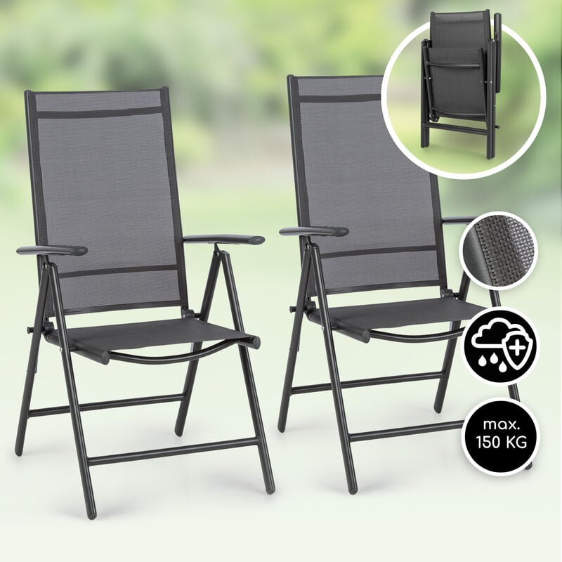 Blumfeldt - Homeoutfit24 Fauteuil de Jardin Inclinables Lot de 2 Chaises de Jardin Pliantes Chaise de Jardin Exterieur Inclinable et Pliable Chaise