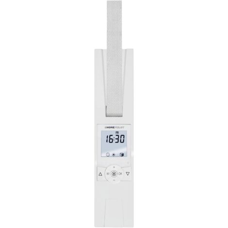 HOMEPILOT avvolgitore elettrico RolloTron premium power per tapparelle fino 60 kg (circa 10 m²), per cinghia da 23 mm, Programma giornaliero/settimanale/astro, funzione casuale, Made in Germany