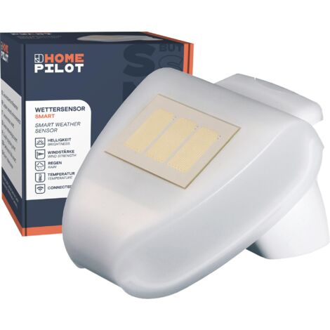 HOMEPILOT - Sensore meteorologico smart  Stazione meteorologica per il controllo mirato del sistema HomePilot Smart Home. Misura pioggia e temperatura. Attuatore per tapparelle e tende da sole.