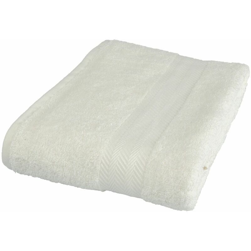 Cream Luxury Bath Sheet 500 gsm 100% Egyptian Cotton, 95 x 150 cm - Homescapes