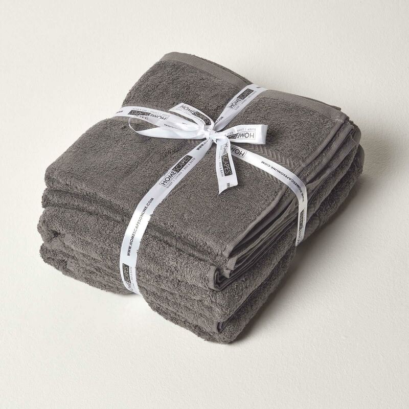 Slate Grey 100% Combed Egyptian Cotton Towel Bale Set 500 gsm - Homescapes