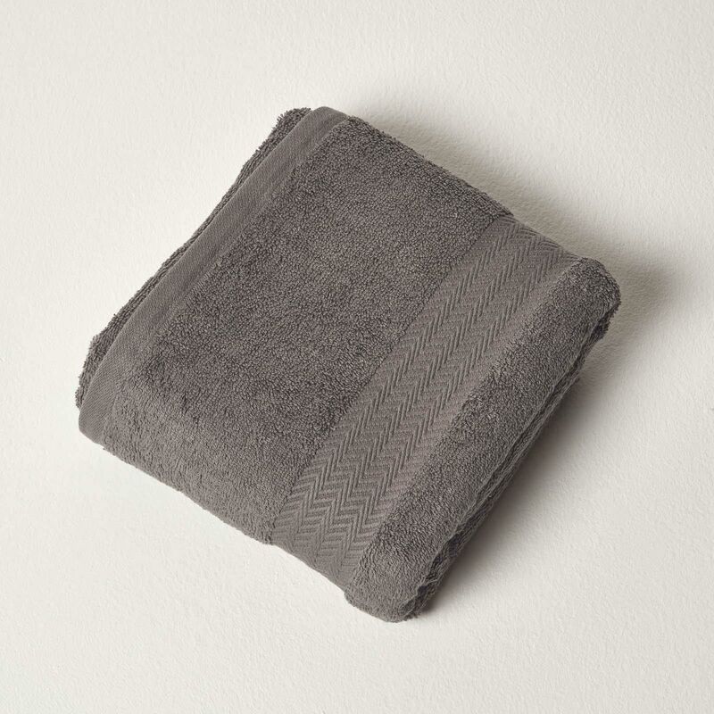 Slate Grey 100% Combed Egyptian Cotton Bath Towel 500 gsm - Homescapes