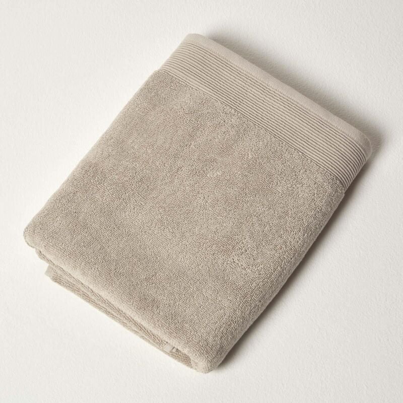 Taupe 100% Combed Egyptian Cotton Bath Towel 700 gsm - Taupe - Homescapes