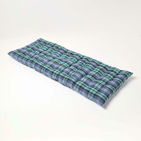 HOMESCAPES 2-Sitzer Bankauflage Blackwatch mit Schottenmuster, 100% Baumwolle