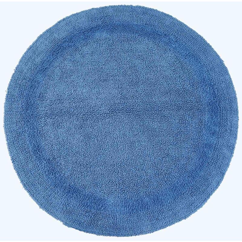 Homescapes Runde Battematte Blau 80 Cm Aus 100% Baumwolle
