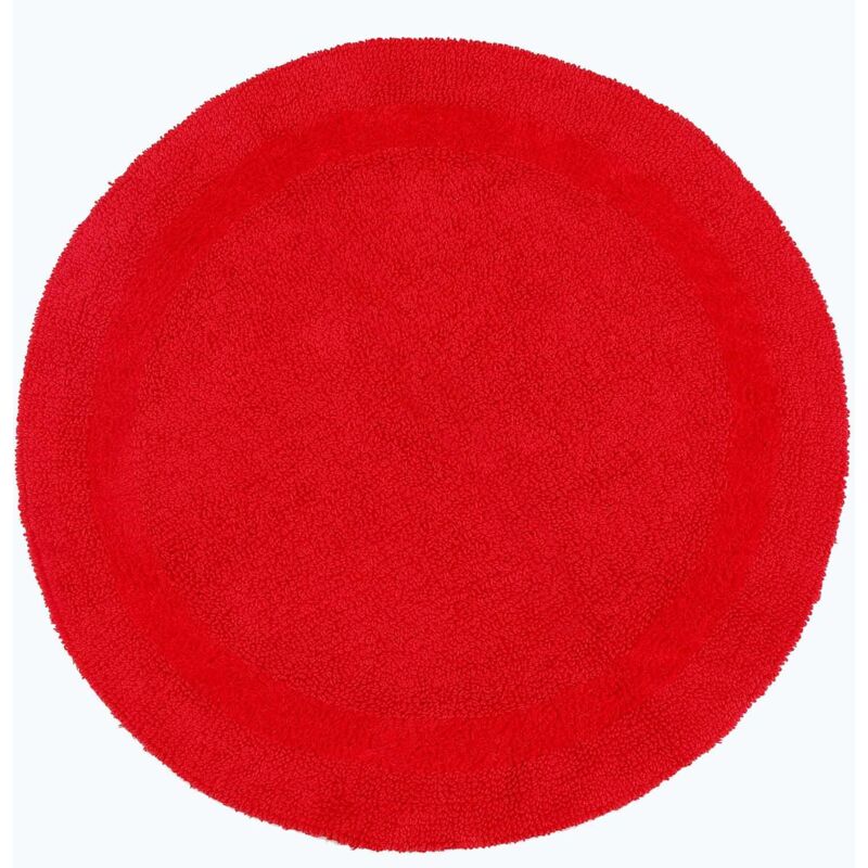 Homescapes Runde Battematte Rot 80 Cm Aus 100% Baumwolle