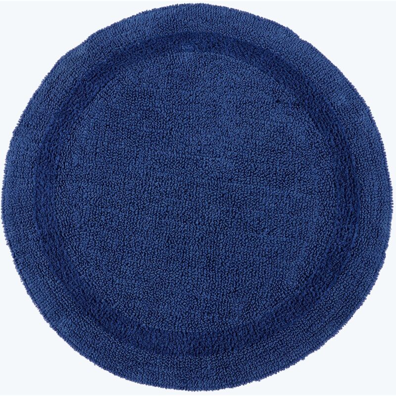 Runde Battematte Dunkelblau 80 Cm Aus 100% Baumwolle - Homescapes