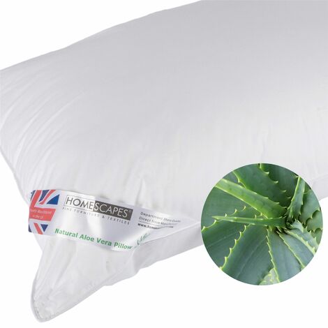 HOMESCAPES Aloe Vera Infused Cotton Pillow Extra Fill Goose Feather and Down