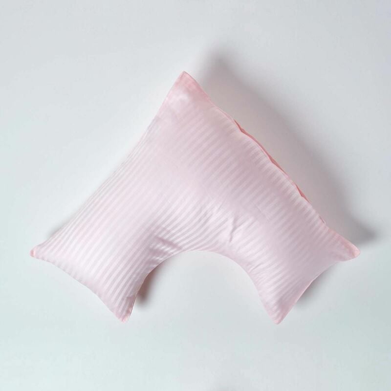 Pink Egyptian Cotton Super Soft v Shaped Pillowcase 330 Thread Count - Pink - Pink - Homescapes