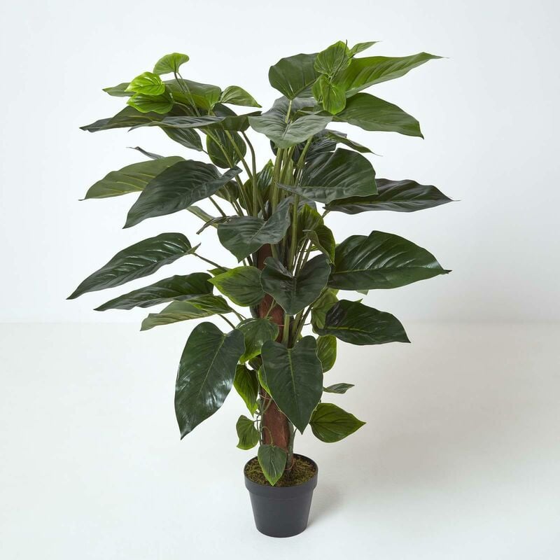 Homescapes - Arbre artificiel Philodendron en pot, 120 cm - Vert
