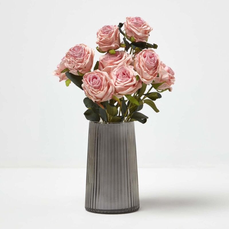 Artificial Bouquet of Pink Roses - Homescapes