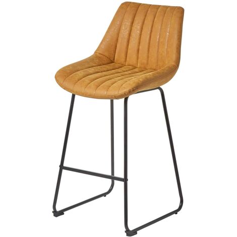 HOMESCAPES Barstuhl Ascot Kunstleder Barhocker mit Rückenlehne, 97cm