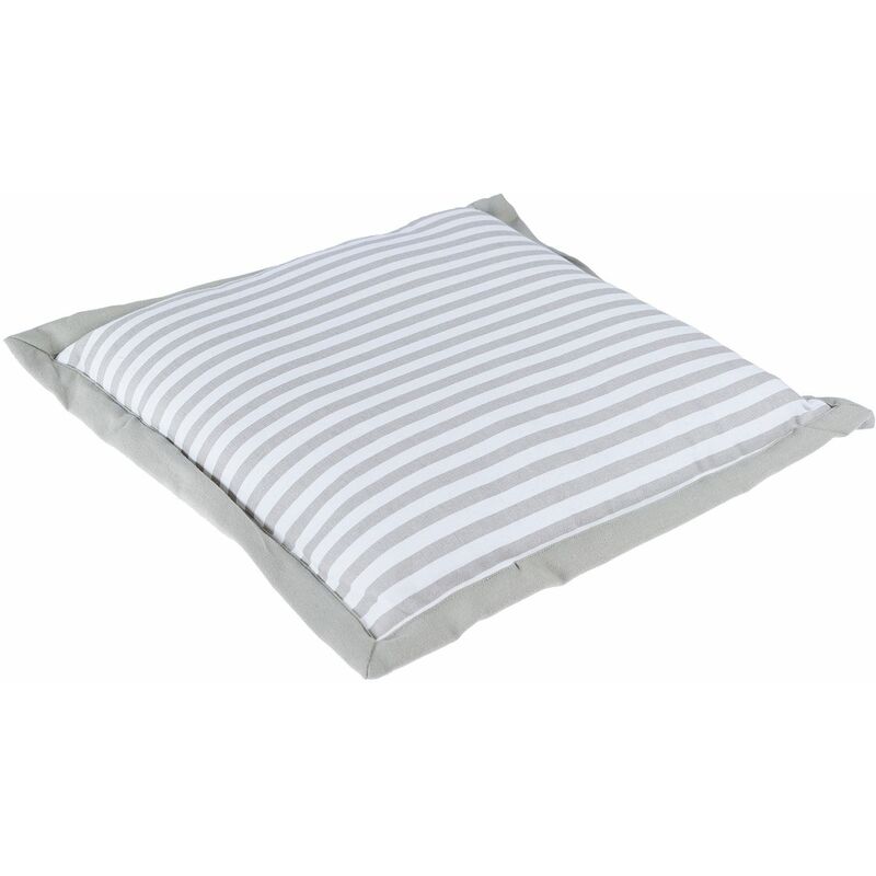 Homescapes Grey and White Striped Seat Pad