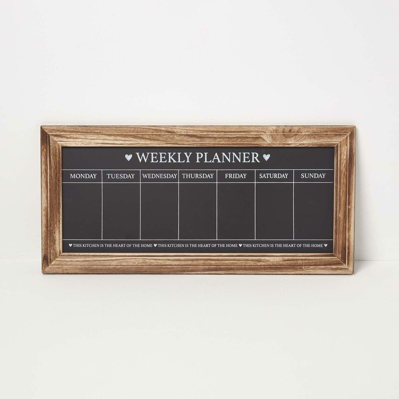 Black Kitchen Chalk Board Meal Planner - Homescapes