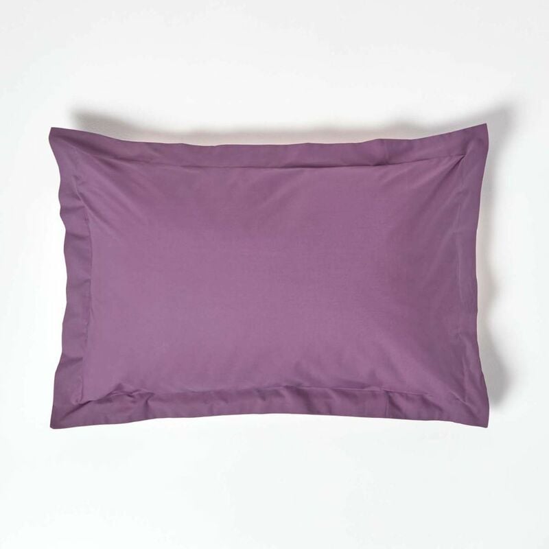HOMESCAPES Grape Egyptian Cotton Oxford Pillowcase 200 Thread Count, Standard Size - Grape - Grape
