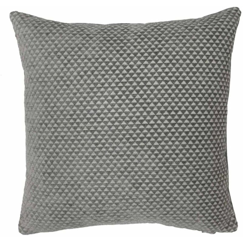 Silver Geometric Cushion Cover - Homescapes