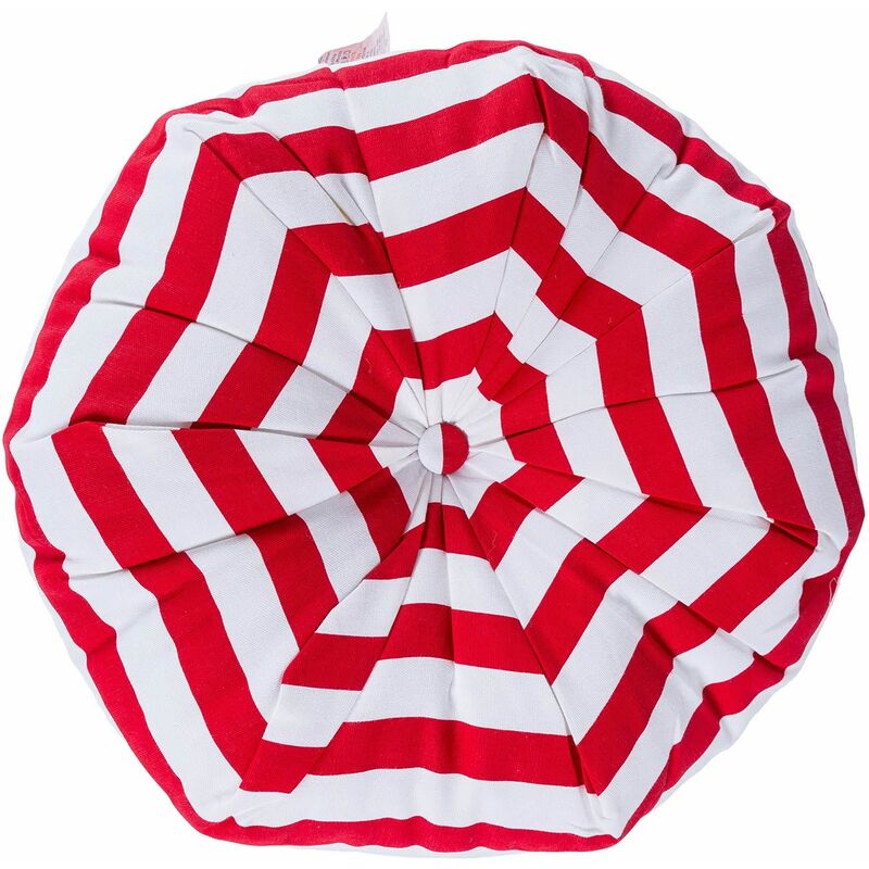 Homescapes Bodenkissen Oktagon Roten Streifen 100% Baumwolle Mit Polyester Füllung Ø 40 Cm